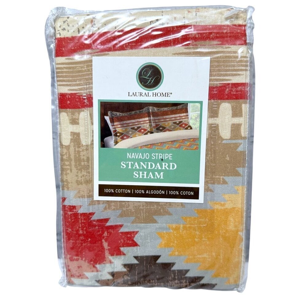 Laural Home Navajo Stripe Standard Sham One Pillowcase 100% Cotton NWT